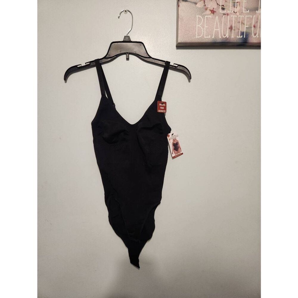 NWT Skinny Latina Size Large Black Seamless Bodysuit Shaper Shaperwear